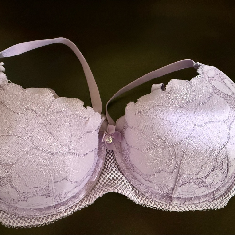Savage X Fenty Purple Underwire Bra with Lace Detailing